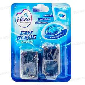 BLOC EAU BLEUE POUR CHASSE D'EAU 2 UNITES 50G FLORA