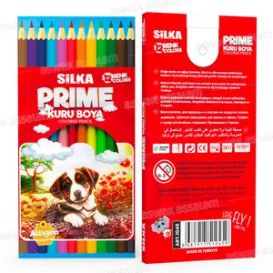 12 CRAYONS DE COULEUR PRIME SILKA