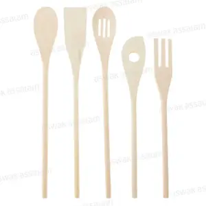 SET DE 5 USTENSILES DE CUISINE EN BOIS