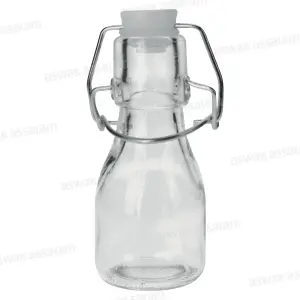 MINI BOUTEILLE EN VERRE AVEC BOUCHON CLIP 75ML