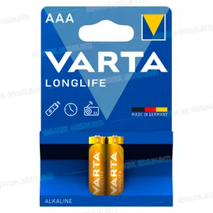 2 PILES ALCALINES LONGLIFE TYPE AAA VARTA