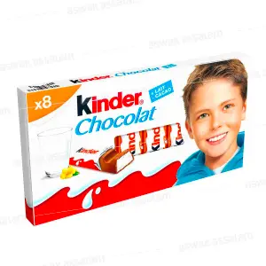 BARRES CHOCOLATEES BOITE DE 8 UNITES 100G KINDER
