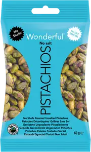 PISTACHES DÉCORTIQUÉES GRILLÉES SANS SEL WONDERFUL