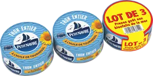 THON ENTIER À L'HUILE DE TOURNESOL PETIT NAVIRE
