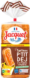 TARTINES P'TIT DEJ À LA FARINE COMPLÈTE JACQUET