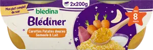 BLÉDÎNER CAROTTES PATATES DOUCES SEMOULE ET LAIT BLÉDINA