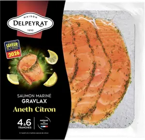 SAUMON MARINÉ GRAVLAX ANETH CITRON MAISON DELPEYRAT