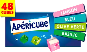 APERICUBE Cubes de fromage apéritif Cocktail 48 pièces 250g