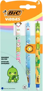 LOT DE 3 STYLOS EFFACABLES VIBBIES BIC