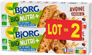 BISCUITS D'AVOINE AU CHOCOLAT BIO BJORG