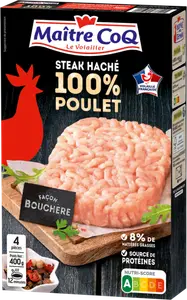 STEAK HACHÉ DE POULET FAÇON BOUCHÈRE SURGELÉ MAÎTRE COQ