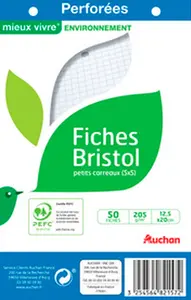 LOT DE 50 FICHES BRISTOL AUCHAN