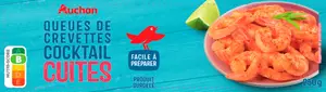 QUEUES DE CREVETTES "COCKTAIL" CUITES SURGELÉES AUCHAN