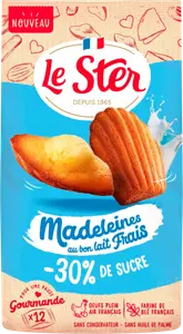 MADELEINES COQUILLES AU LAIT FRAIS -30% DE SUCRE LE STER