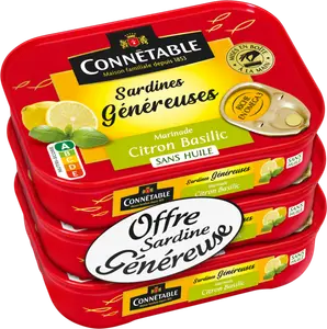 SARDINES GÉNÉREUSES À LA MARINADE CITRON BASILIC CONNÉTABLE
