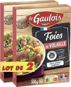 LOT DE 2 GÉSIERS OU FOIES DE VOLAILLE CONFITS LE GAULOIS