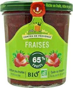 CONFITURE DE FRAISES BIO COMTES DE PROVENCE