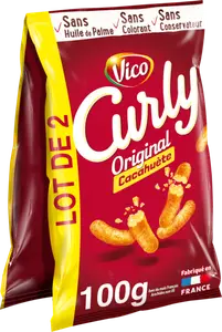 CURLY Biscuits salés à la cacahuète l'original 2x100g