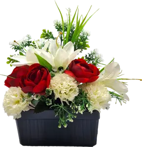 JARDINIÈRE FLEURIE RENONCULES & ŒILLETS