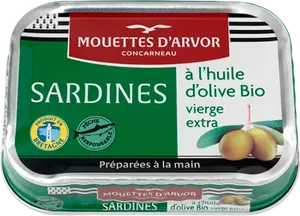 SARDINES À L'HUILE D'OLIVE BIO LES MOUETTES D'ARVOR