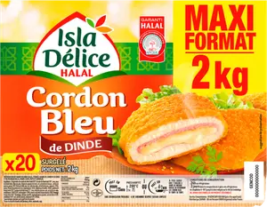 CORDON BLEU DE DINDE SURGELÉ HALAL ISLA DÉLICE