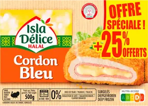 CORDON BLEU DE DINDE SURGELÉ HALAL ISLA DÉLICE