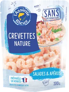 CREVETTES DÉCORTIQUÉES CUITES L'ASSIETTE BLEUE