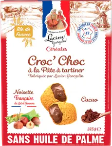 CÉRÉALES FOURRÉES À LA PÂTE À TARTINER CROC'CHOC LUCIEN GEORGELIN