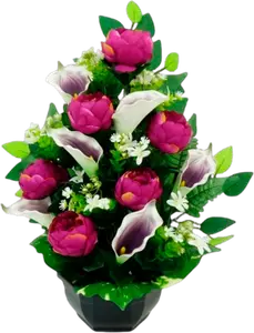 COMPOSITION FLEURIE PIVOINE & ARUM