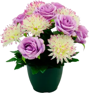 COMPOSITION FLEURIE ROSES & CHRYSANTHÈMES