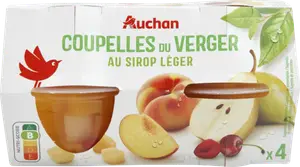 COUPELLES DU VERGER FRUITS SIROP AUCHAN