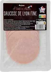 SAUCISSE DE LYON FINE AUCHAN À TABLE EN FRANCE