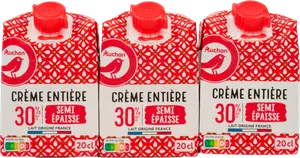 CRÈME ENTIÈRE SEMI-ÉPAISSE AUCHAN