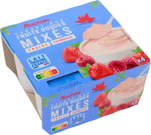 YAOURT AUX FRUITS ROUGES MIXÉS AUCHAN