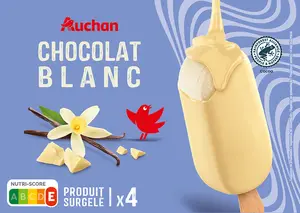 BÂTONNETS GLACÉS CHOCOLAT BLANC AUCHAN
