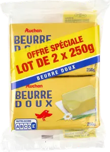 BEURRE DOUX EN PLAQUETTE AUCHAN