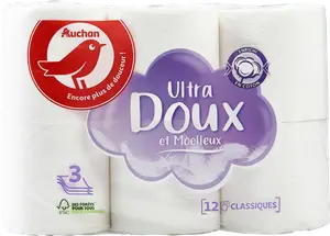 PAPIER TOILETTE ULTRA DOUX AUCHAN