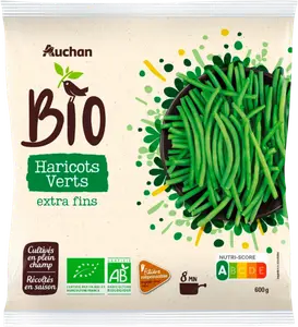 HARICOTS VERTS EXTRA FINS SURGELÉS AUCHAN BIO