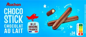 AUCHAN CHOCO STICK CHOCOLAT LAIT
