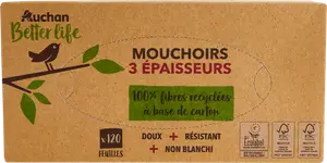 BOÎTE DE MOUCHOIRS AUCHAN BETTER LIFE