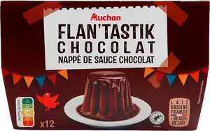 FLAN CHOCOLAT NAPPÉ DE SAUCE CHOCOLAT AUCHAN