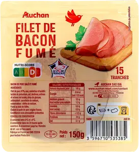 FILET DE BACON FUMÉ AUCHAN