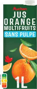 JUS D'ORANGE MULTIFRUITS SANS PULPE AUCHAN