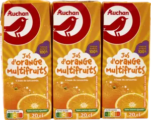JUS D'ORANGE MULTIFRUITS BRIQUETTES AUCHAN