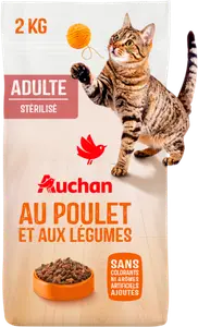 CROQUETTES AU POULET ET LÉGUMES POUR CHAT STÉRILISÉ AUCHAN