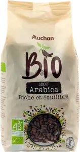 CAFÉ EN GRAINS 100% ARABICA BIO AUCHAN