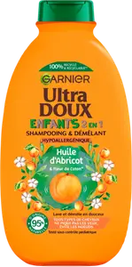 GARNIER ULTRA DOUX Enfants 2en1 shampoing & démêlant huile d'abricot tous types de cheveux 600ml