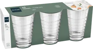 LES 3 VERRES EMBOSSÉS 20 CL ACTUEL