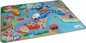 TAPIS DE JEU 5 VÉHICULES DOUBLE FACE
