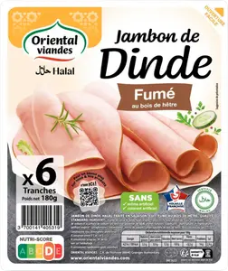 JAMBON DE DINDE FUMÉ HALAL ORIENTAL VIANDES